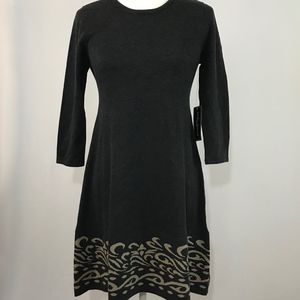 Knitted 3/4 sleeve charcoal dress (#169-170)